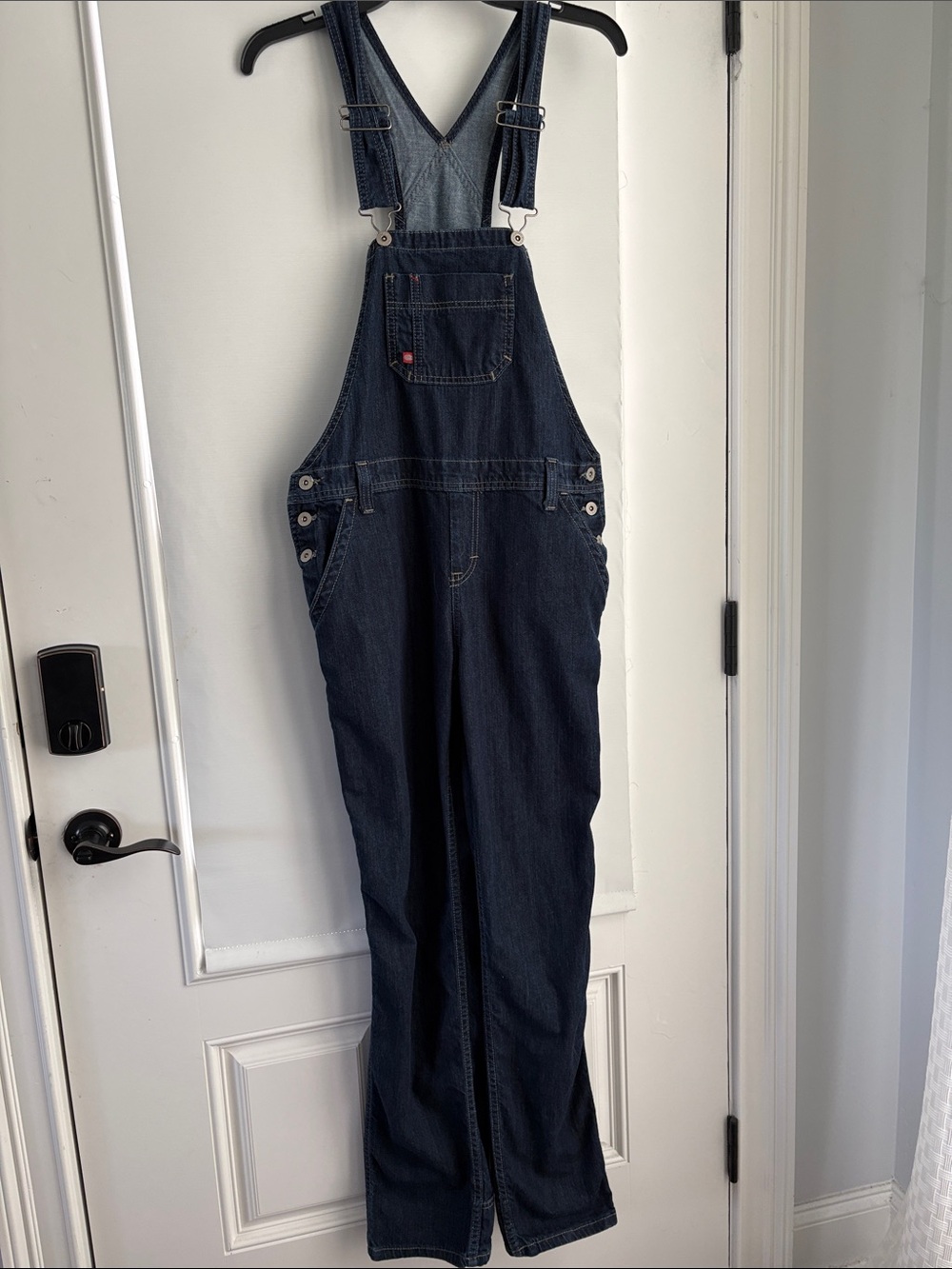 Dickies Boyfriend women’s Denim Overalls with Red Logo Tab